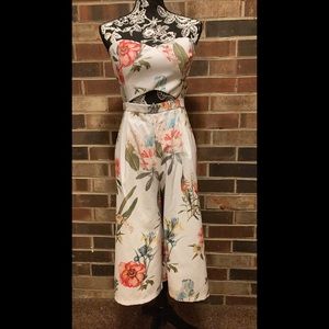 L’ATISTE TROPICAL FLORAL JUMPSUIT MIDI ROMPER